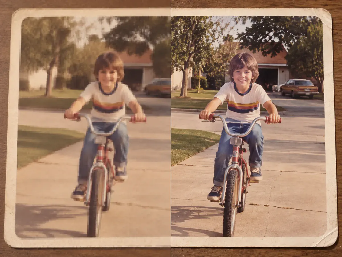 Old vintage photograph restored to modern high clarity