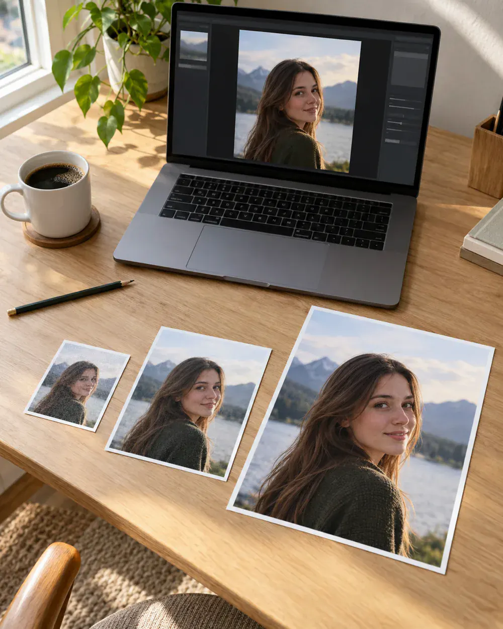 Step by step workflow of enhancing a photo with Phevo AI