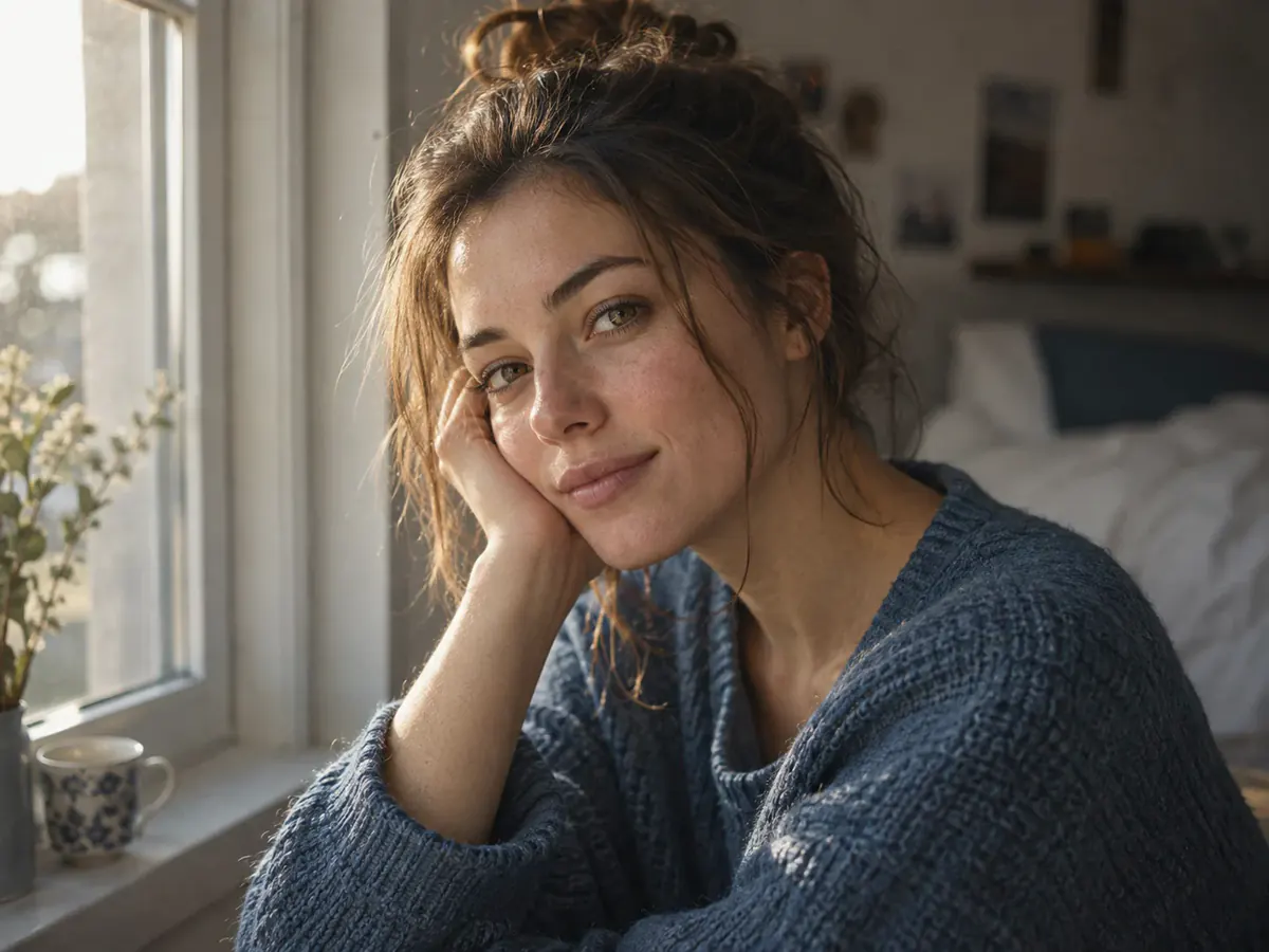 A photoreal portrait with skin texture and window light, generated at 4K with Nano Banana Pro